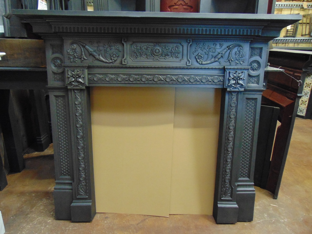 198CS1872 Victorian Cast Iron Fireplace Surround Old Fireplaces