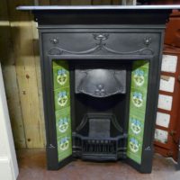 Art Nouveau Tiled Bedroom Fireplace