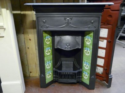 Art Nouveau Tiled Bedroom Fireplace