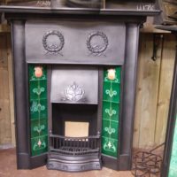 034TC - Edwardian / Art Nouveau Tiled Combination Fireplace