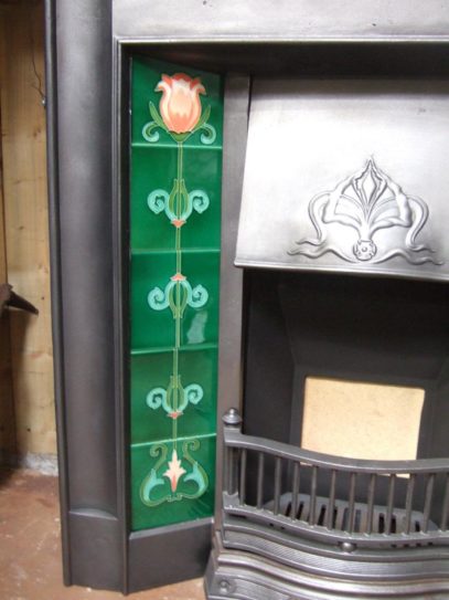 034TC - Edwardian / Art Nouveau Tiled Combination Fireplace