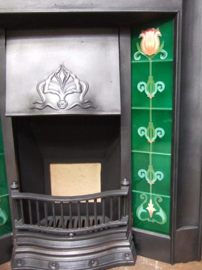 034TC - Edwardian / Art Nouveau Tiled Combination Fireplace