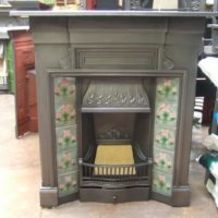 Original Art Nouveau Tiled Combination Fireplace- 067TC