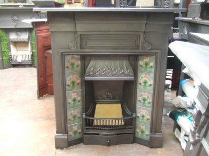 Original Art Nouveau Tiled Combination Fireplace- 067TC