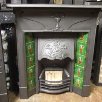 088TC - Original Art Nouveau Tiled Combination Fireplace