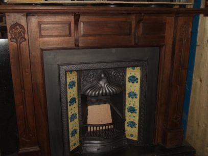 Antique Art Nouveau Hardwood Surround