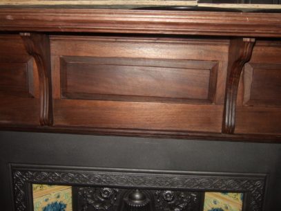 Antique Art Nouveau Hardwood Surround - Image 3