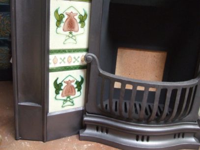 Original Art Nouveau Tiled Combination Fireplace - 115TC  - Image 8