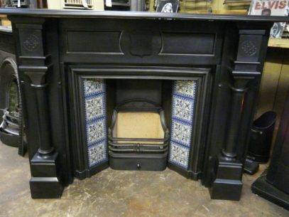 008TI - Late-Victorian Cast Iron Tiled Insert