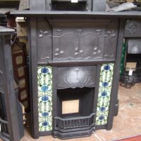 Art Nouveau Tiled Fireplace - 186TC