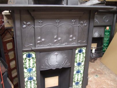 Art Nouveau Tiled Fireplace - 186TC - Image 3
