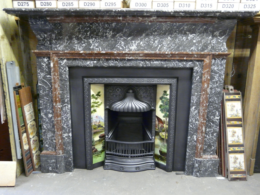 184MS Early Antique Victorian St Ann S Marble Fireplace