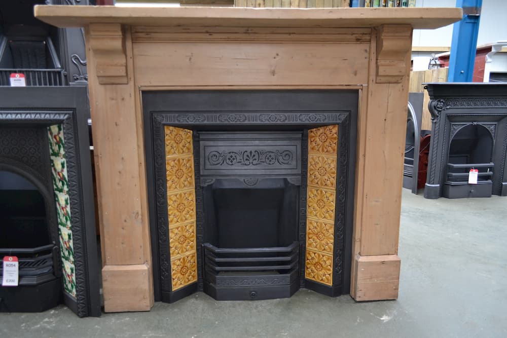 Rustic Victorian Pine Fire Surround, Reclaimed Fireplace Surrounds Uk