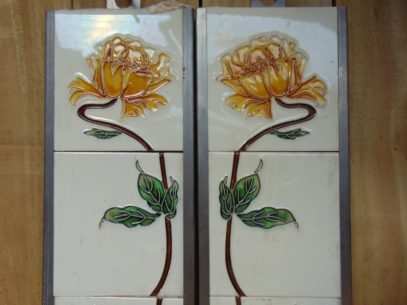 Sweeping Rose Reproduction Fireplace Tiles R006 - Oldfireplaces