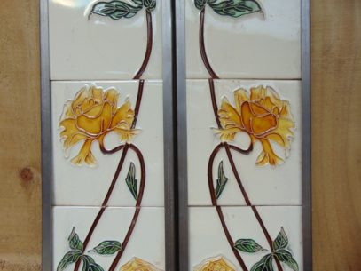 Sweeping Rose Reproduction Fireplace Tiles R006 - Oldfireplaces