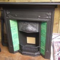 042TC - Antique Art Nouveau Tiled Fireplace