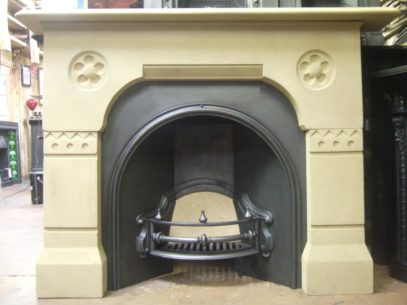 045S - Victorian Gothic Stone Fireplace Surround