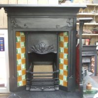 Art Nouveau Tiled Combination Fireplace