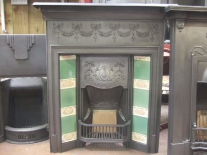 Original Edwardian Tiled Combination Fireplace