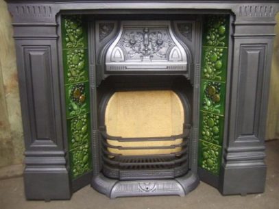 062TC - Antique Victorian Tiled Combination Fireplace