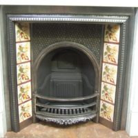 091TI - Antique Victorian Polished Tiled Insert