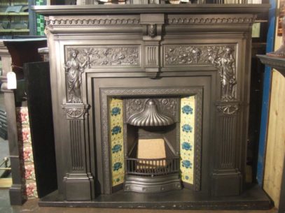 Victorian 'Peace and Plenty' Victorian Cast Iron Fireplace Surround