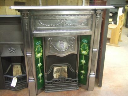 132TC - Fully-Polished Cast Iron Edwardian Tiled Fireplace