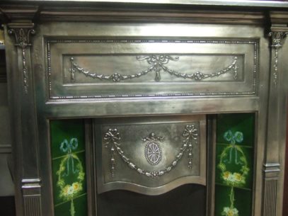 132TC - Fully-Polished Cast Iron Edwardian Tiled Fireplace