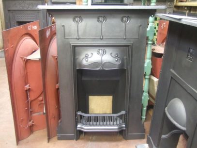 133MC - Art Nouveau Cast Iron Fireplace