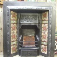 192TI - Antique Victorian Cast Iron Tiled Insert