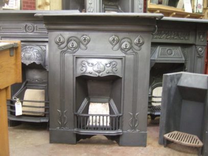 027MC - Art Nouveau Cast Iron Fireplace