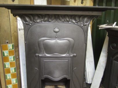 Original Art Nouveau Cast Iron Fireplace - 223MC - Image 4
