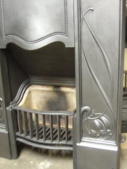 Original Art Nouveau Cast Iron Fireplace - 223MC - Image 13