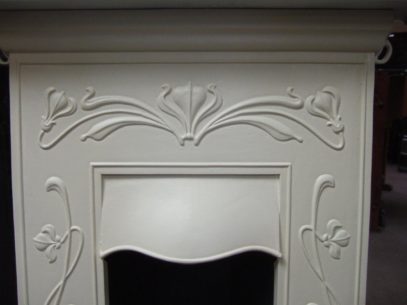 Restored Art Nouveau Bedroom Fireplace - 087B - Image 3