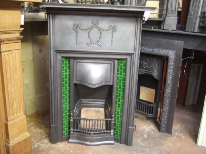 Antique Edwardian Tiled Fireplace - 257TC