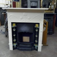 Reclaimed Art Nouveau-Style Fireplace -010TC