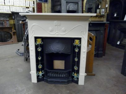 Reclaimed Art Nouveau-Style Fireplace -010TC