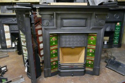 Edwardian / Arts and Crafts Tiled Fireplace - 261TI 