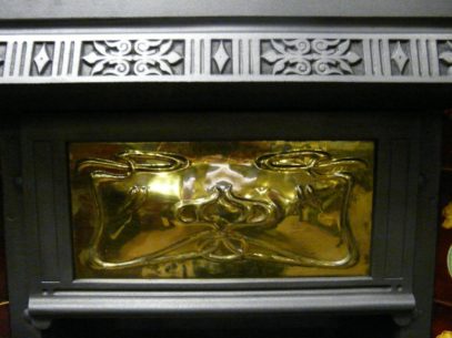 Original Art Nouveau Tiled Fireplace Insert - 091TI - Image 3