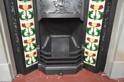 Original Art Nouveau Tiled Insert 864TI Antique Fireplace Company