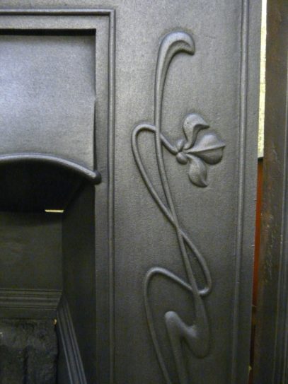 Antique Edwardian Art Nouveau Bedroom Fireplace - 274B - Image 9