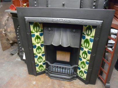 Art Nouveau Tiled Fireplace Insert - 127TI