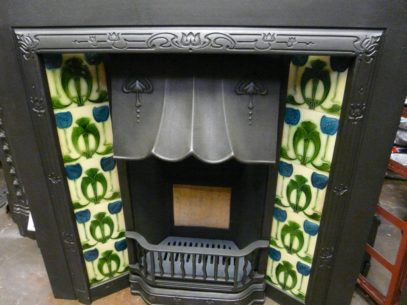 127TI - Art Nouveau Tiled Fireplace Insert - Image 2