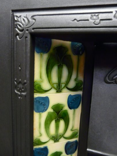 127TI - Art Nouveau Tiled Fireplace Insert - Image 12