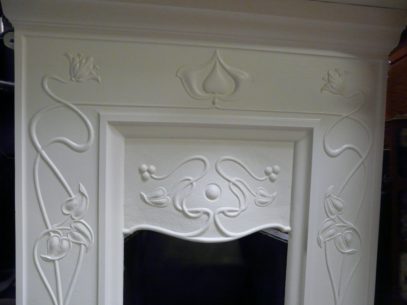 Reclaimed Art Nouveau Cast Iron Fireplace - 201MC  - Image 3