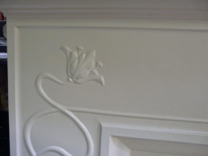 Reclaimed Art Nouveau Cast Iron Fireplace - 201MC  - Image 7