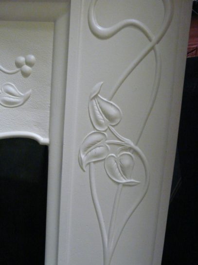 Reclaimed Art Nouveau Cast Iron Fireplace - 201MC  - Image 12