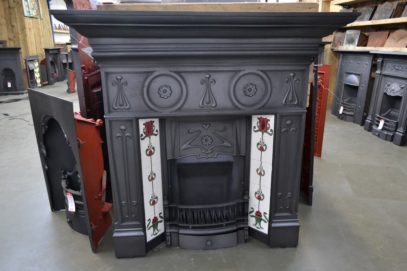 Edwardian Art Nouveau Tiled Fireplace - 1002TC - Oldfireplaces
