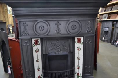 Edwardian Art Nouveau Tiled Fireplace - 1002TC - Oldfireplaces