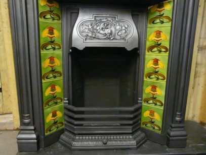 Art Nouveau Tiled Fireplace - 020TC - Image 3